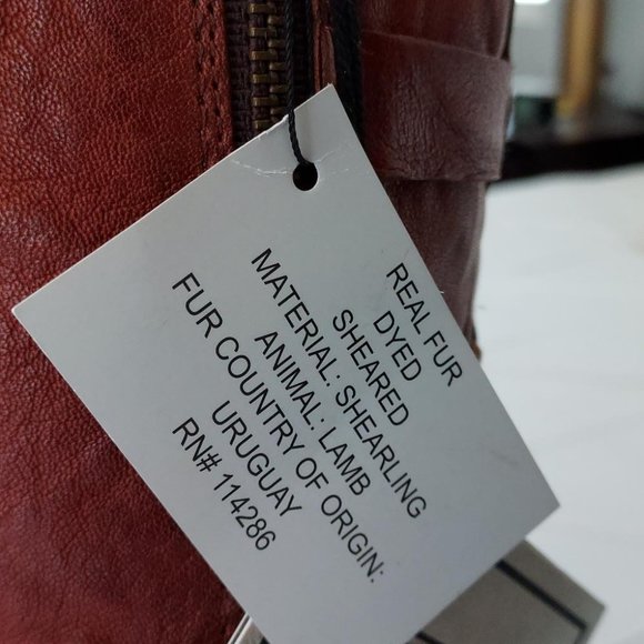 NIB Frye Valerie tall belted boots, cognac, fully fur lined!  8.5 (more like 8) - Picture 8 of 13